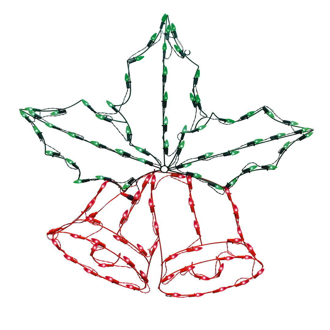 Bells with Holly LED Light Display