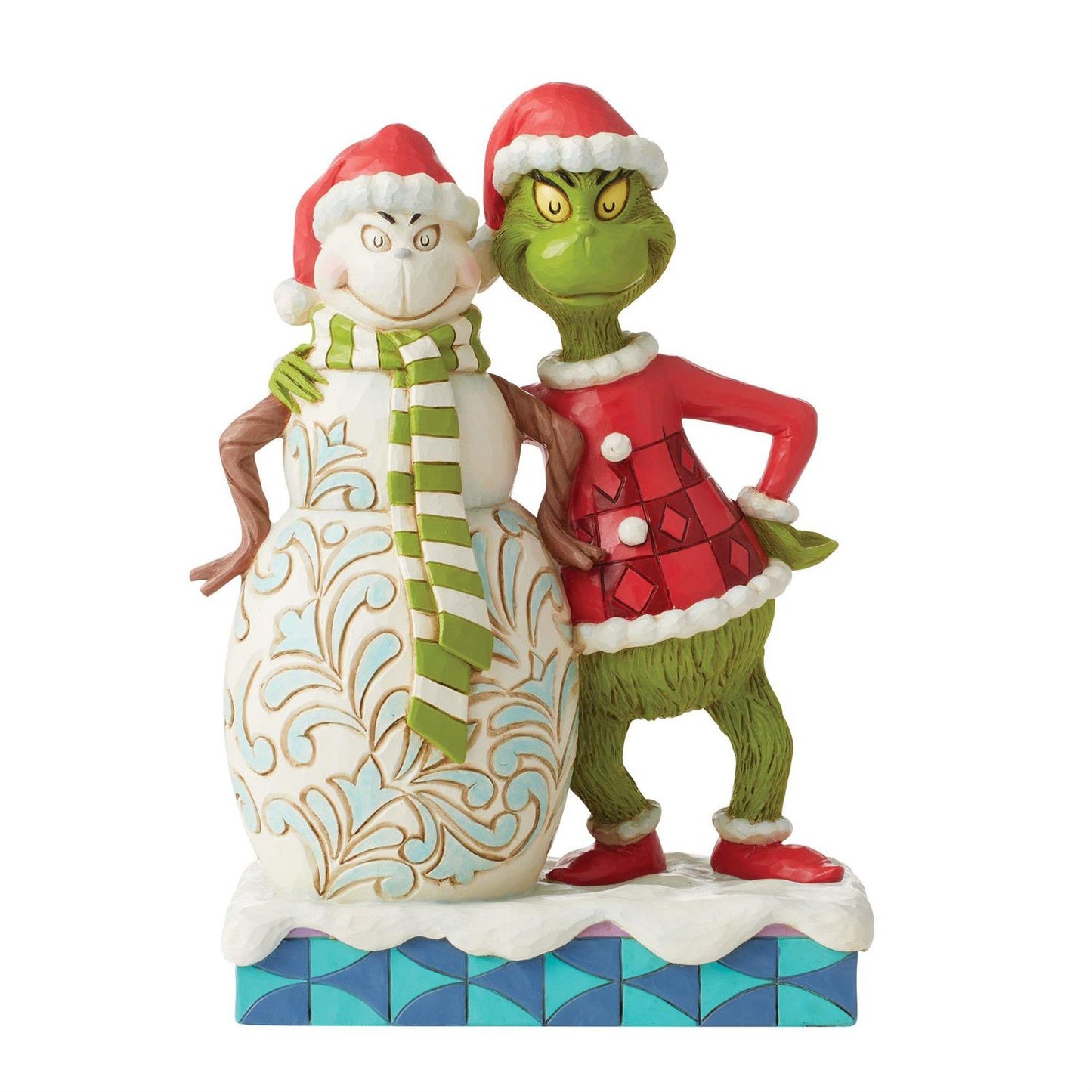 Grinch with Snowman Figurine 8" by Jim Shore