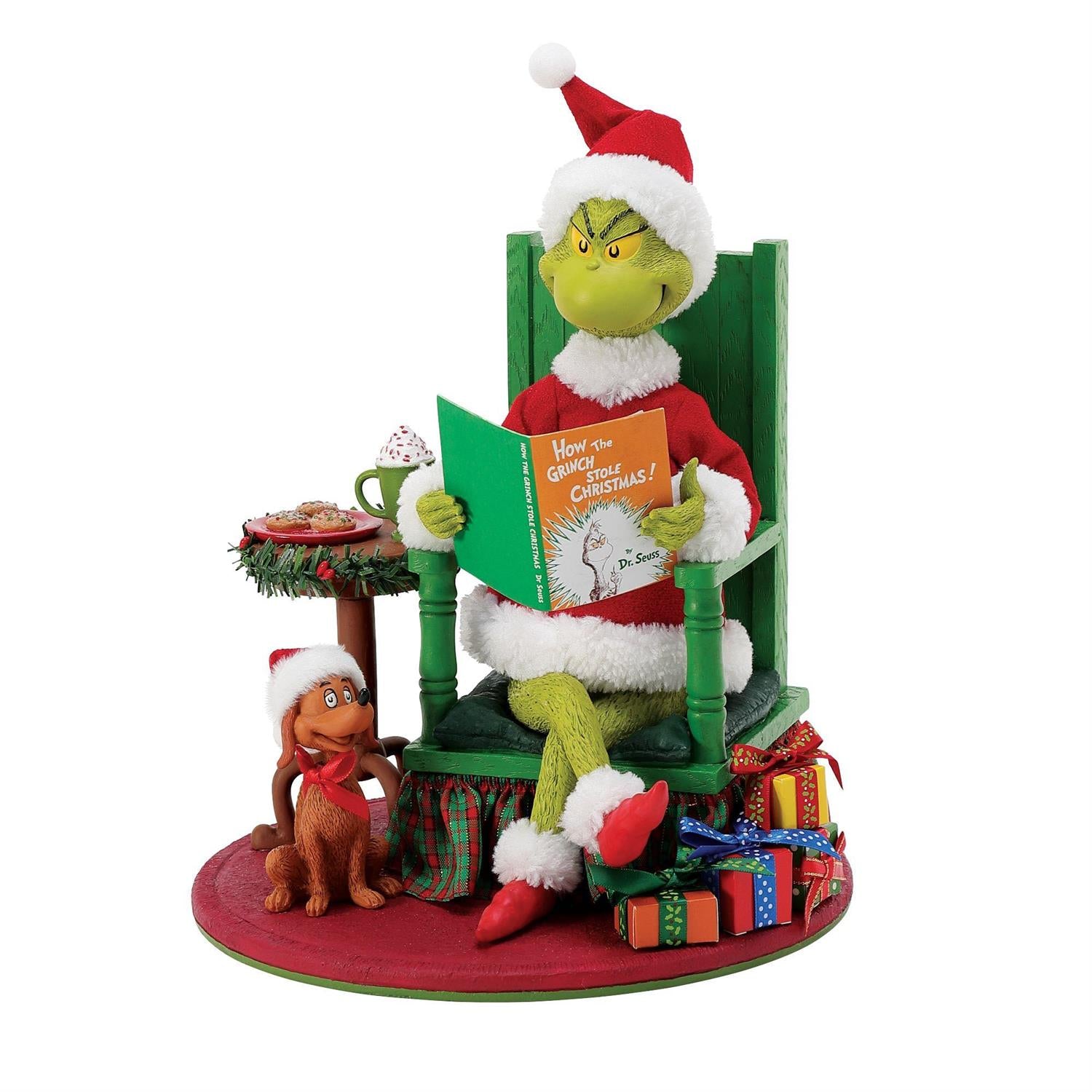 Grinch Telling a Bedtime Story Figurine 10"