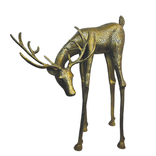 Gold Deer Figurine Head Down