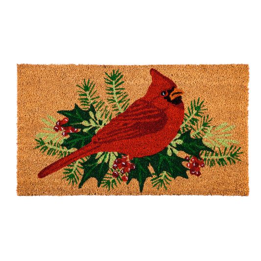 Winter Cardinal Coir Mat