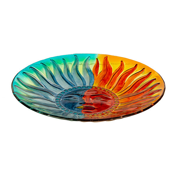 Sun & Moon Glass Bird Bath