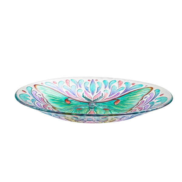 Luna Moth Glass Bird Bath
