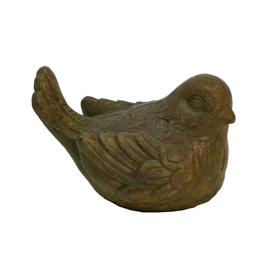Bird with Feathers Up Figurine Autumn Brown