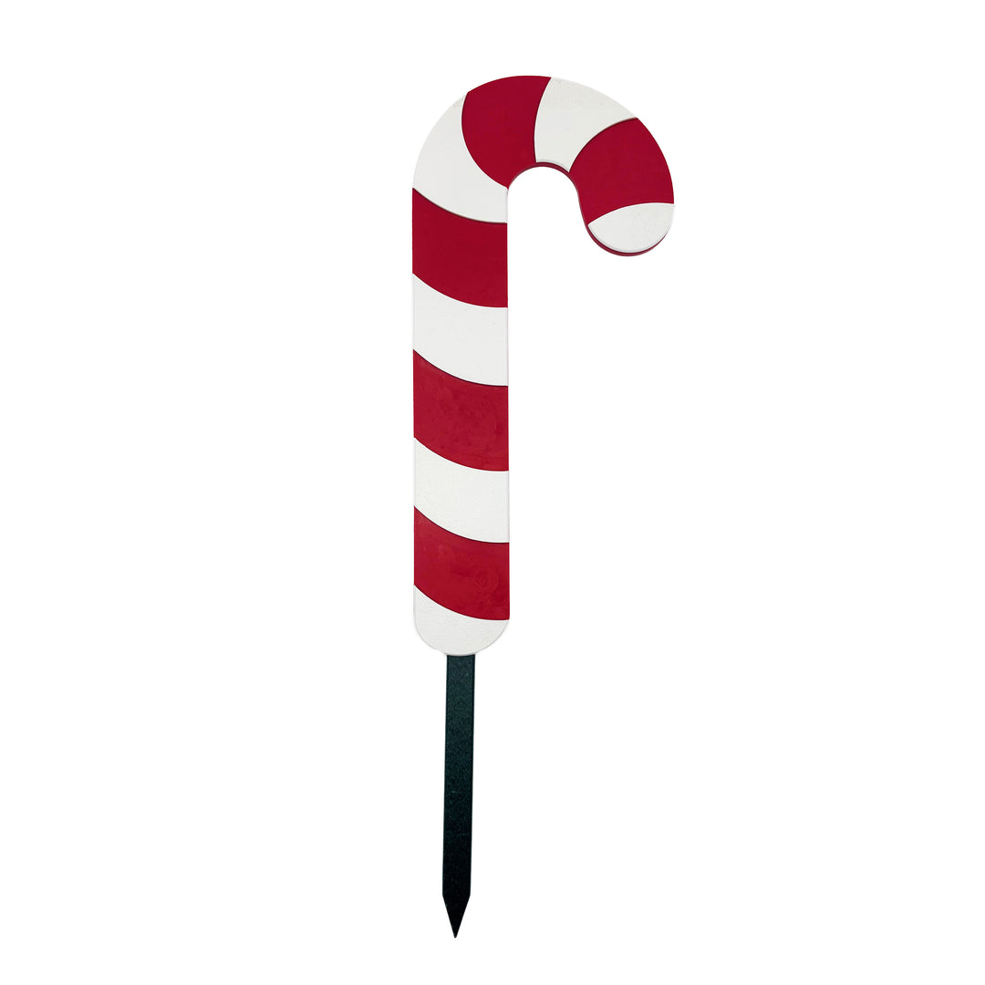 Candy Cane Poly Yard Stake