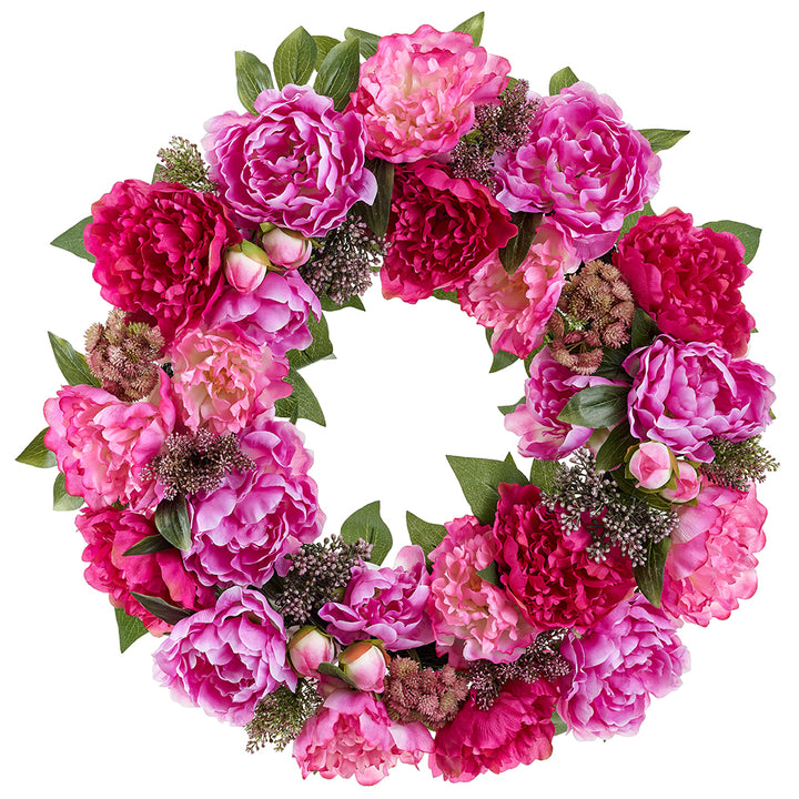 Beautifully Pink Peony Floral Collection Wreath -Peony & Sedum