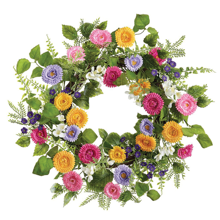 Artificial Mixed Calendula Wreath