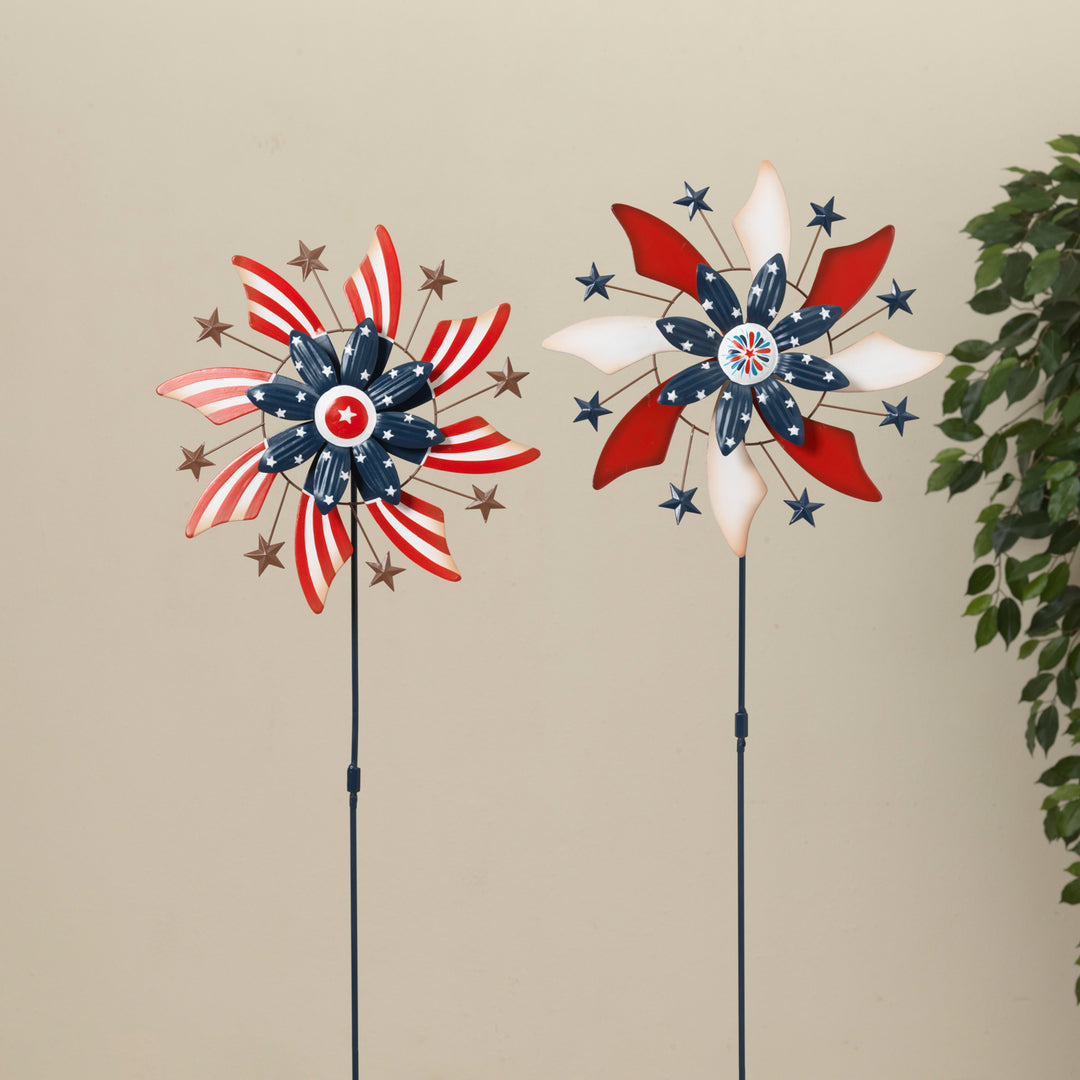 Metal Americana Wind Spinner Yard Stake 36.5"
