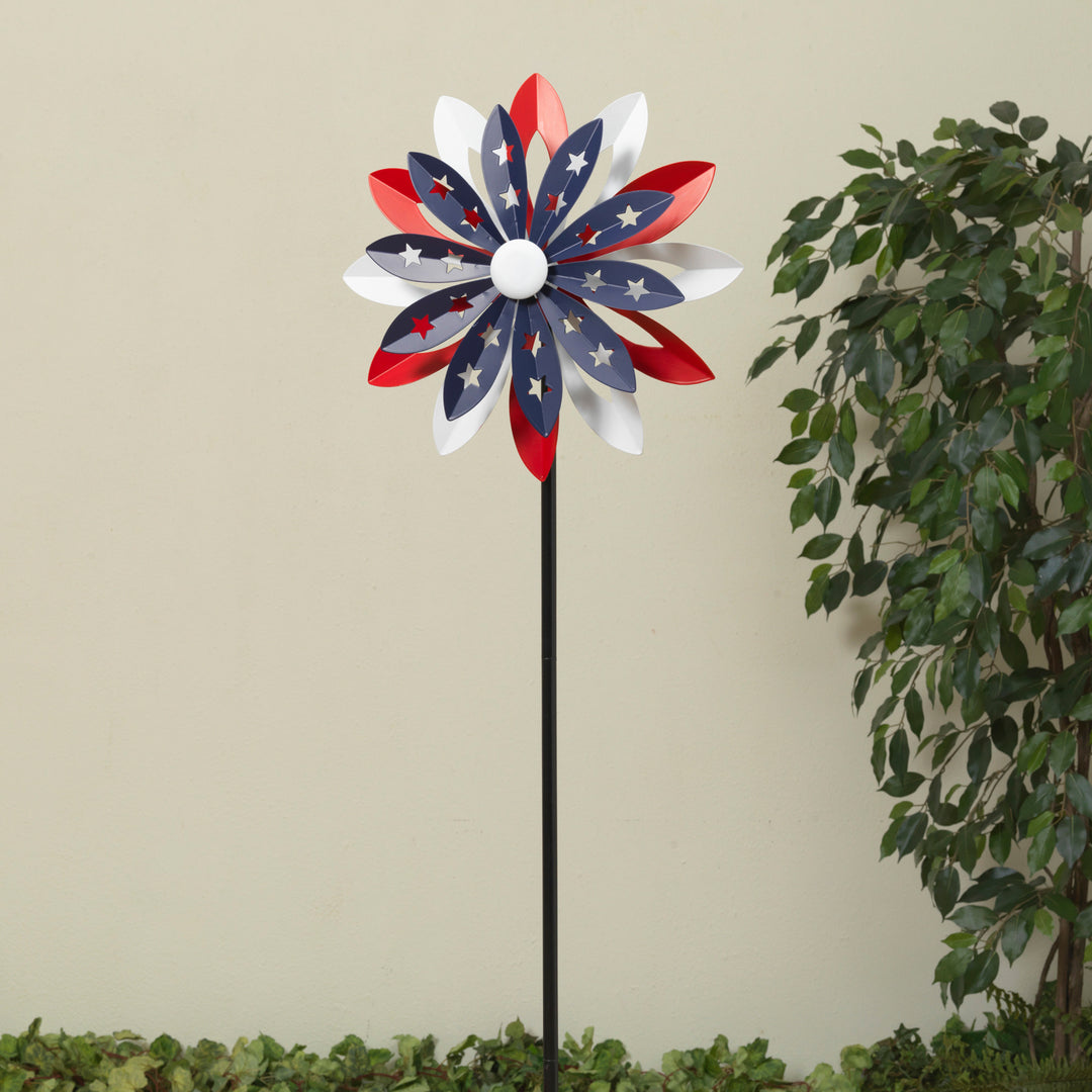 Metal Americana Wind Spinner Yard Stake