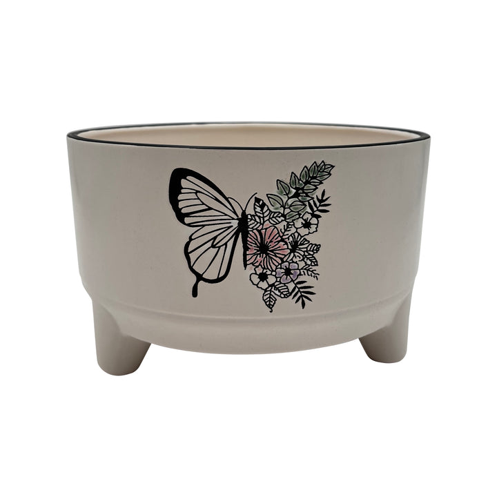 Ceramic Botanical Butterfly Pot 8.6 x 5.25