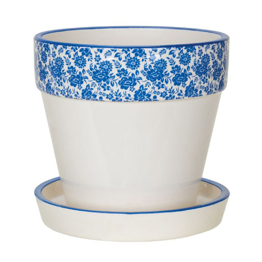 Delftware Pot with Saucer
