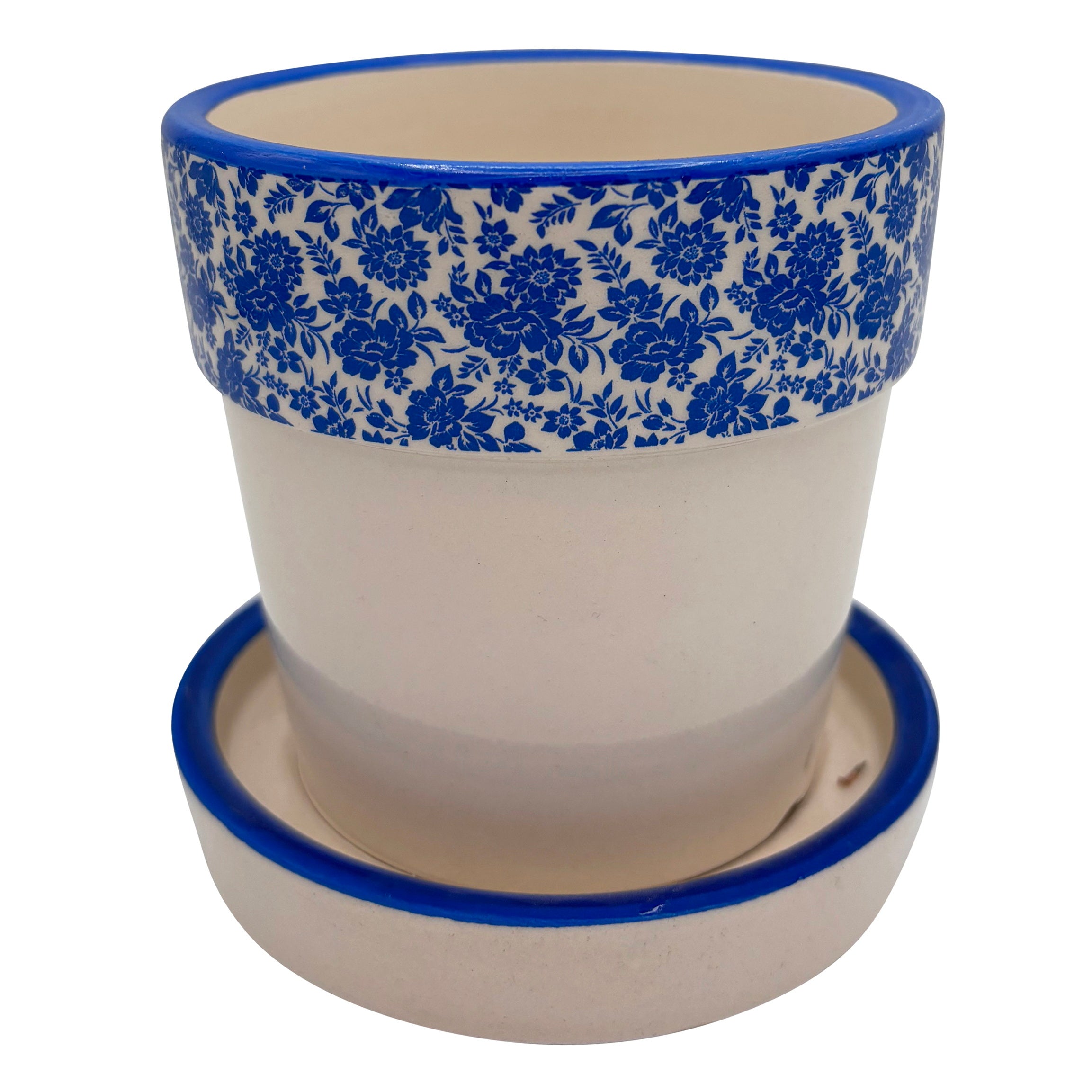 Delftware Pot with Saucer – Gasper Home & Garden