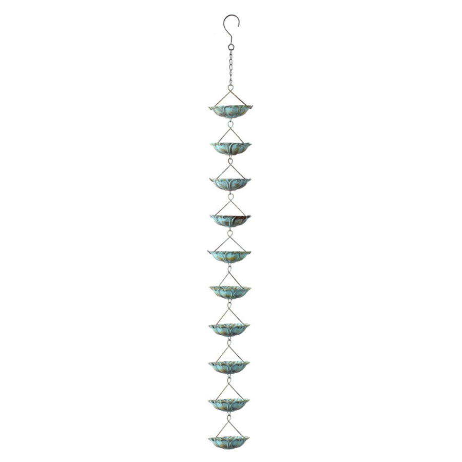 Patina Blue Flower Rain Chain