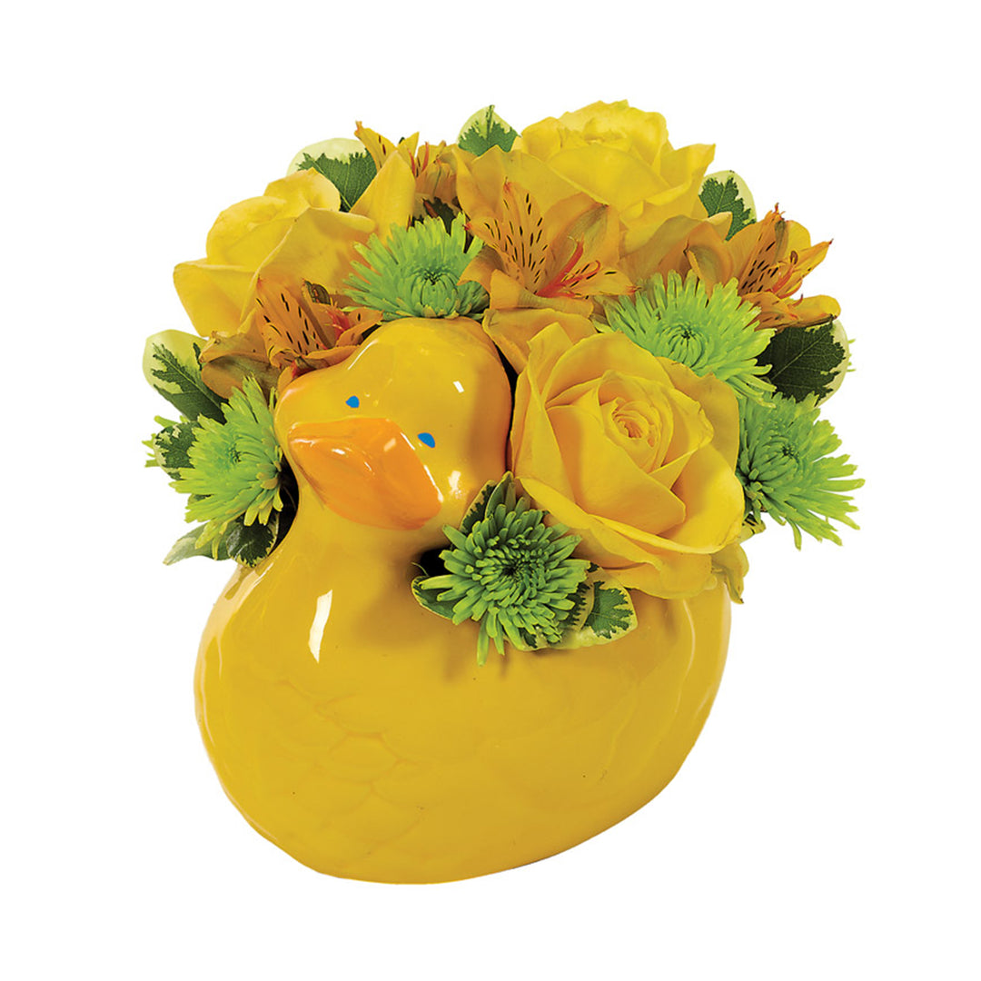 Ceramic Yellow Duck Planter