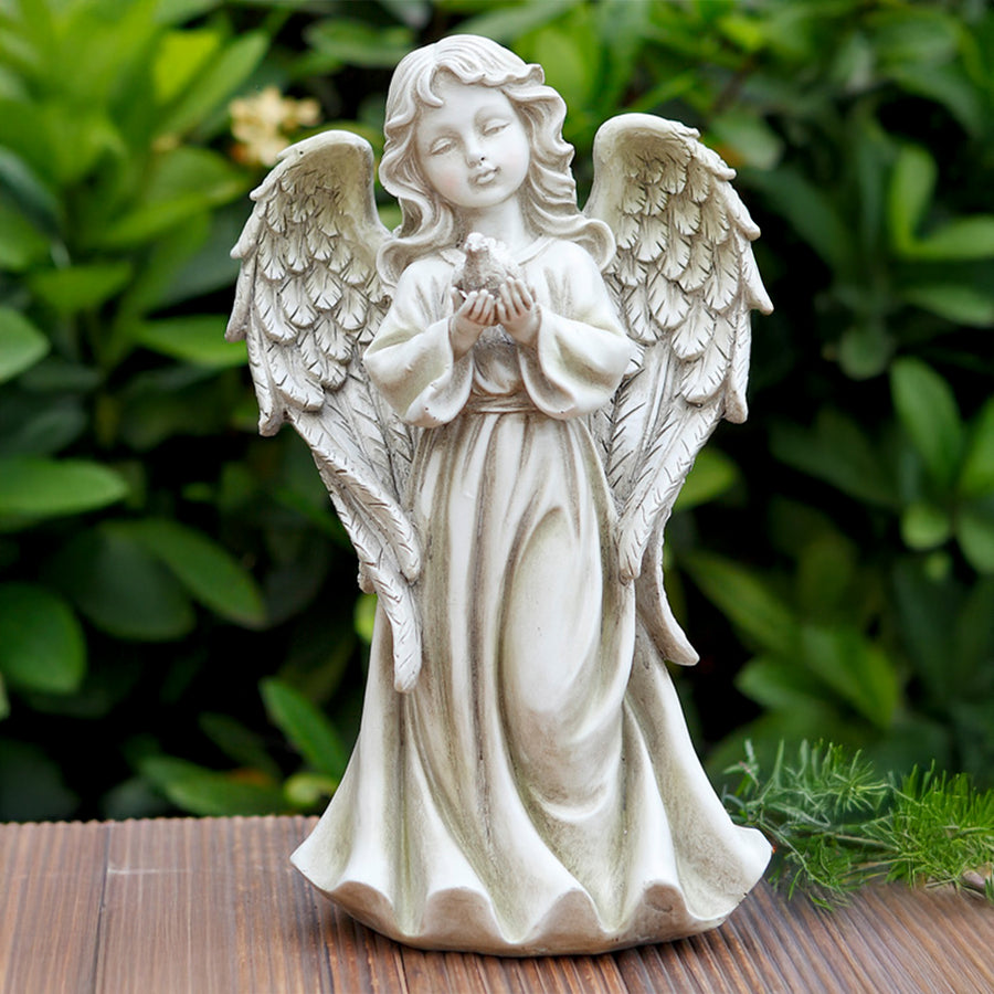 Angel Girl with Dove Figurine
