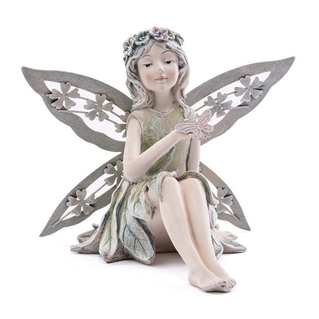 Floral Wing Resin Fairy Figurine Fairy with Butterfly