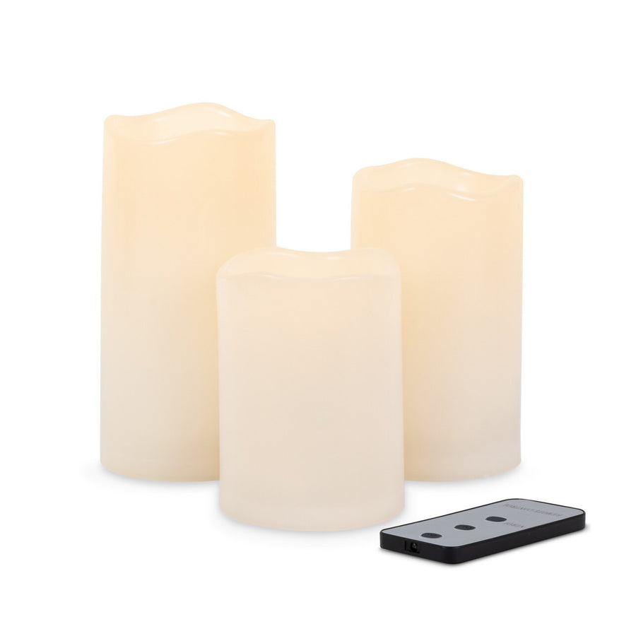 SoftGlow LED Ivory Resin LED Candle 3pk