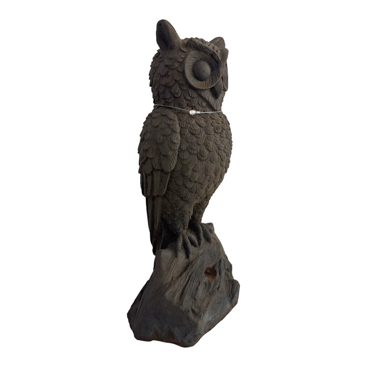 Owl on Log Statue