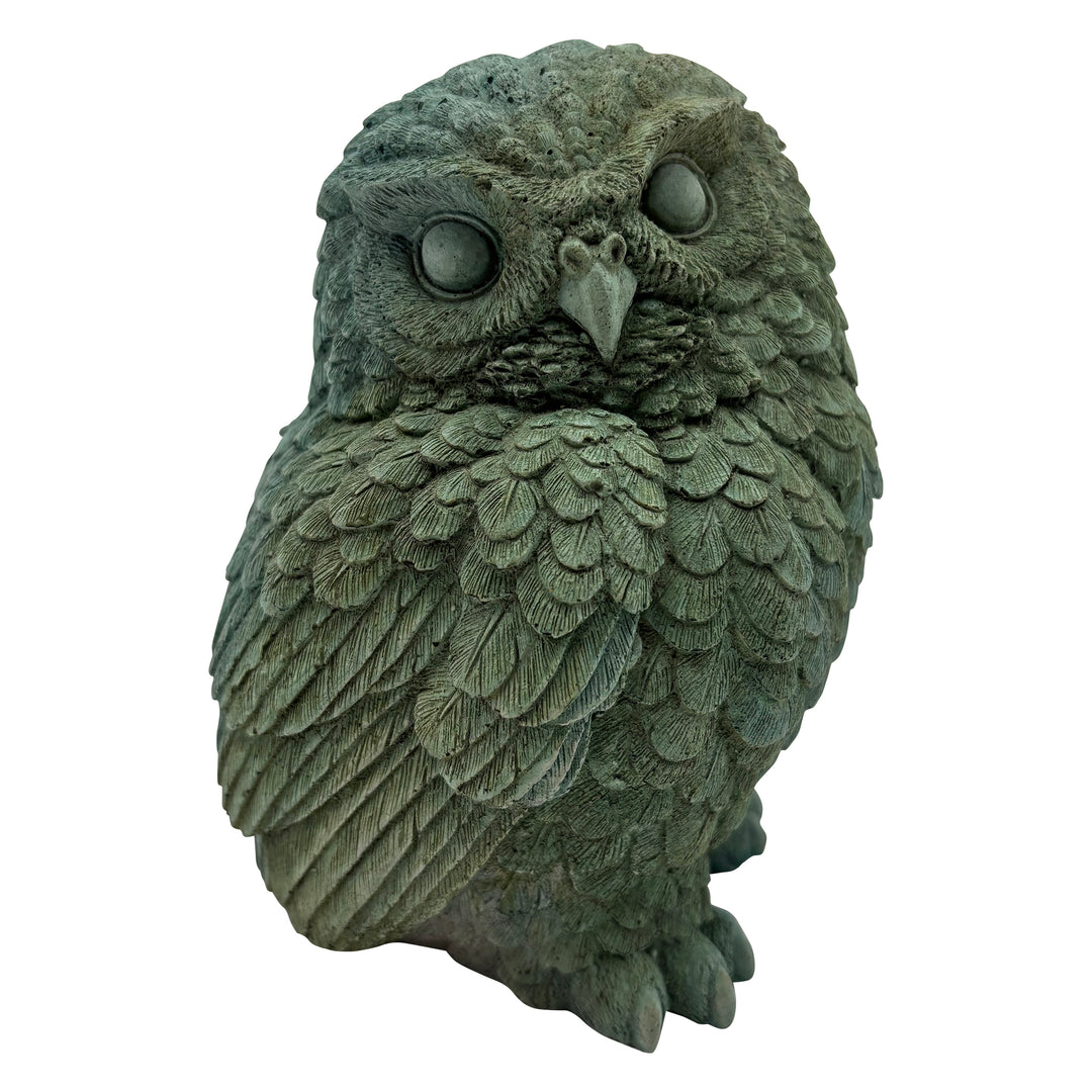 Baby Owl Statue 4"W 6"H Copper & Rust