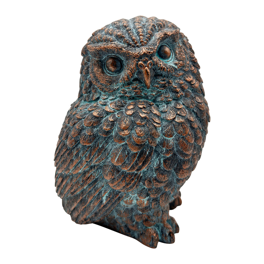 Baby Owl Statue 4"W 6"H Bronze
