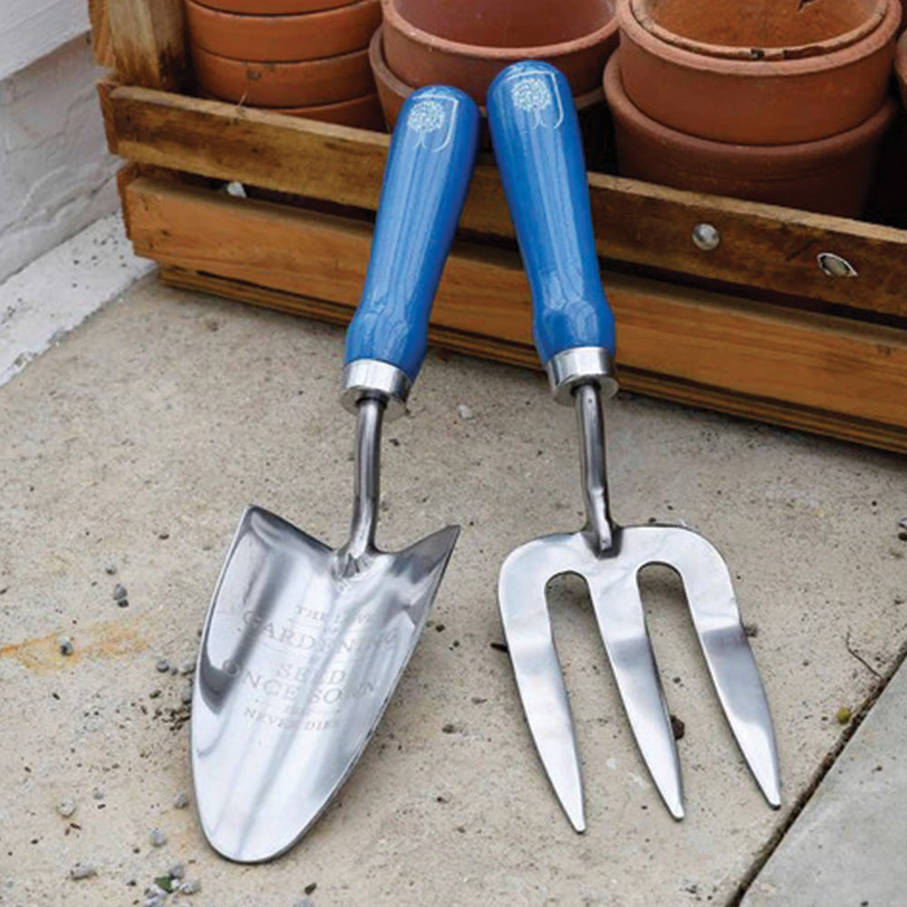 garden hand fork and trowel British Meadow Trowel & Fork