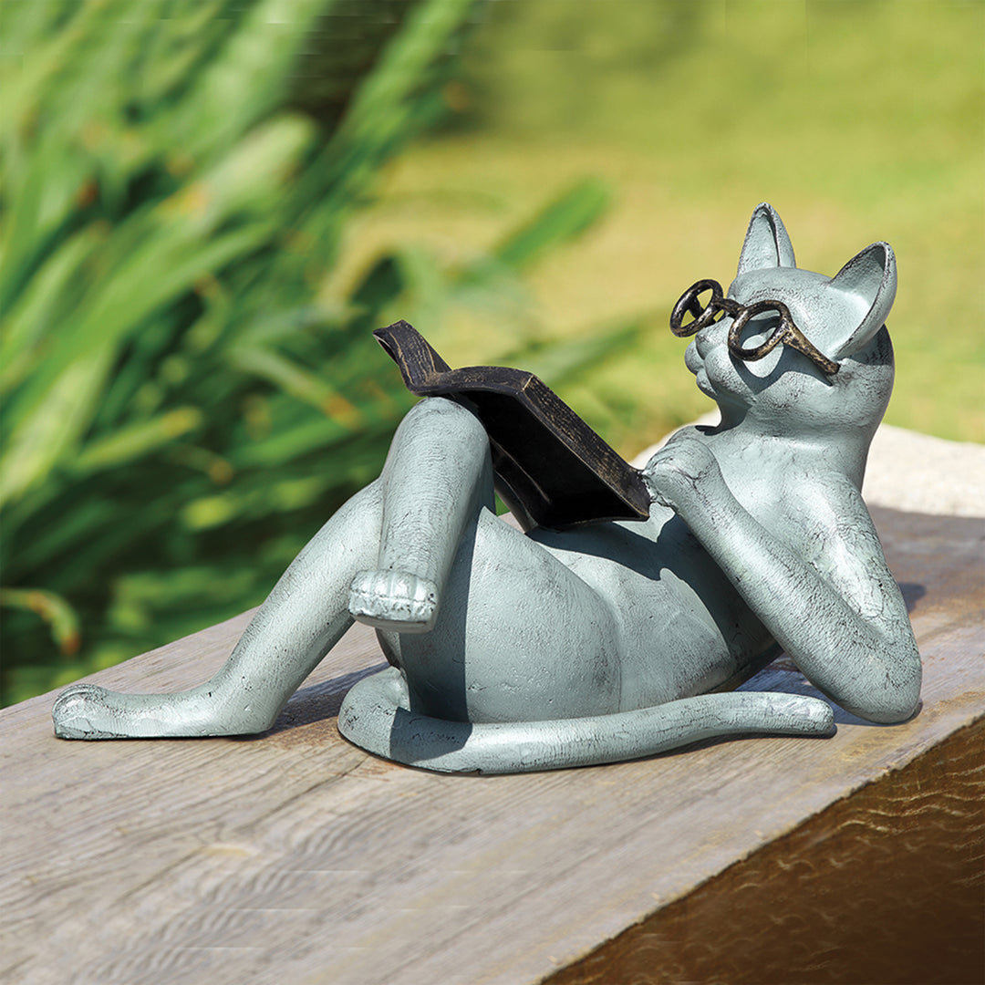 Literary Cat Garden Sculpture
