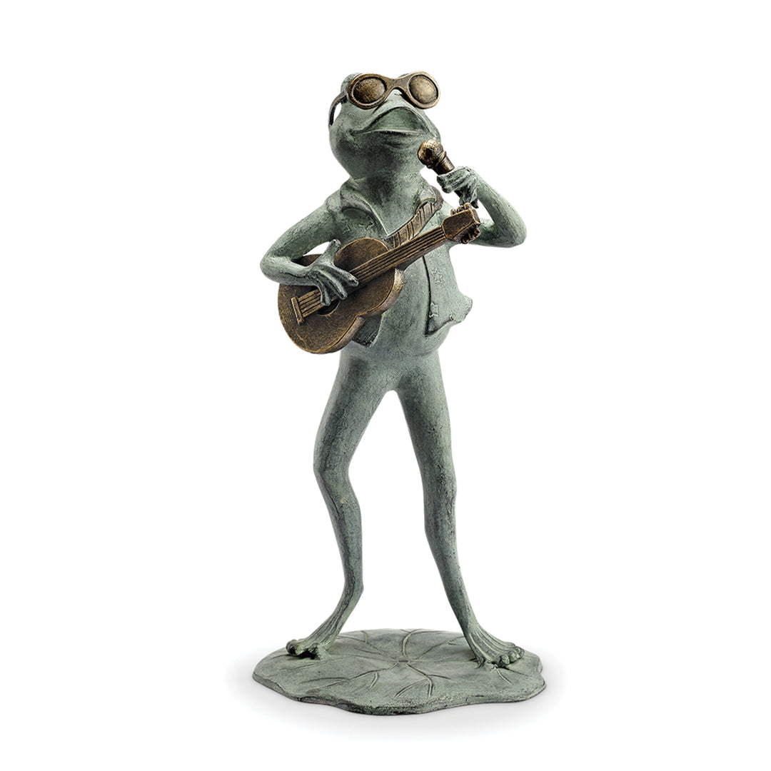 Rock Star Frog Garden Sculpture