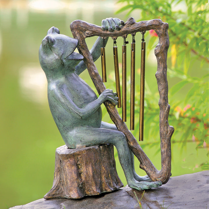 Frog and Harp Tube Wind Chime