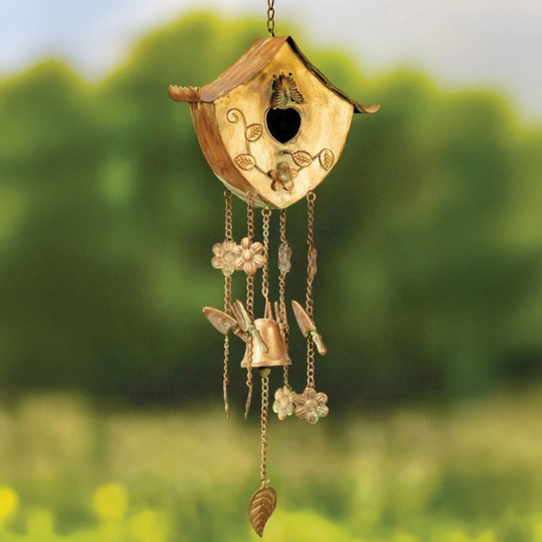 Hanging Bird House Wind Chime Pagoda Heart