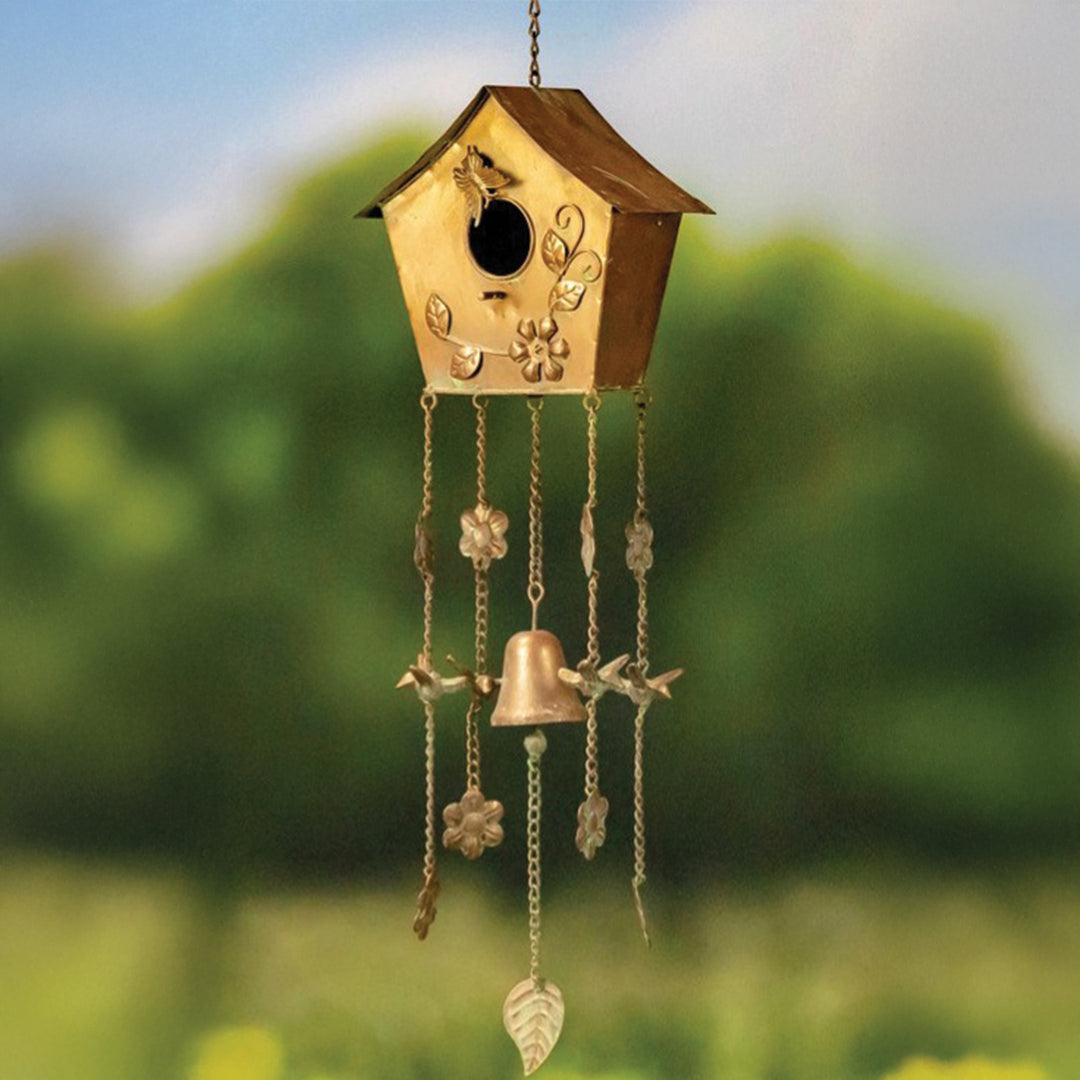 Hanging Bird House Wind Chime A-Frame Cottage