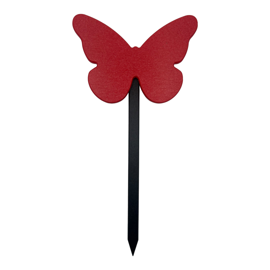 Polymer Butterfly Yard Stake Red