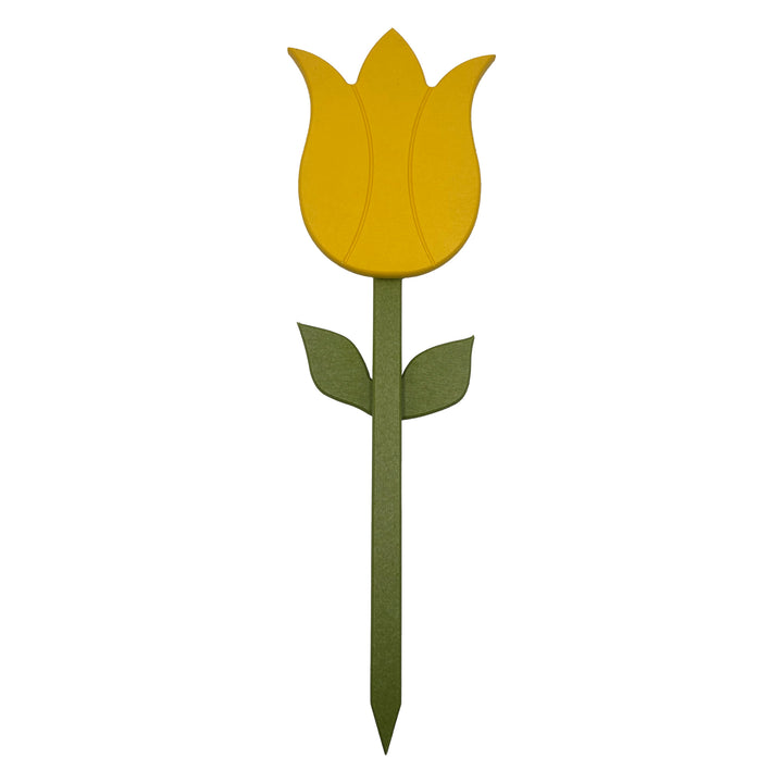 Polymer Tulip Yard Stake Yellow
