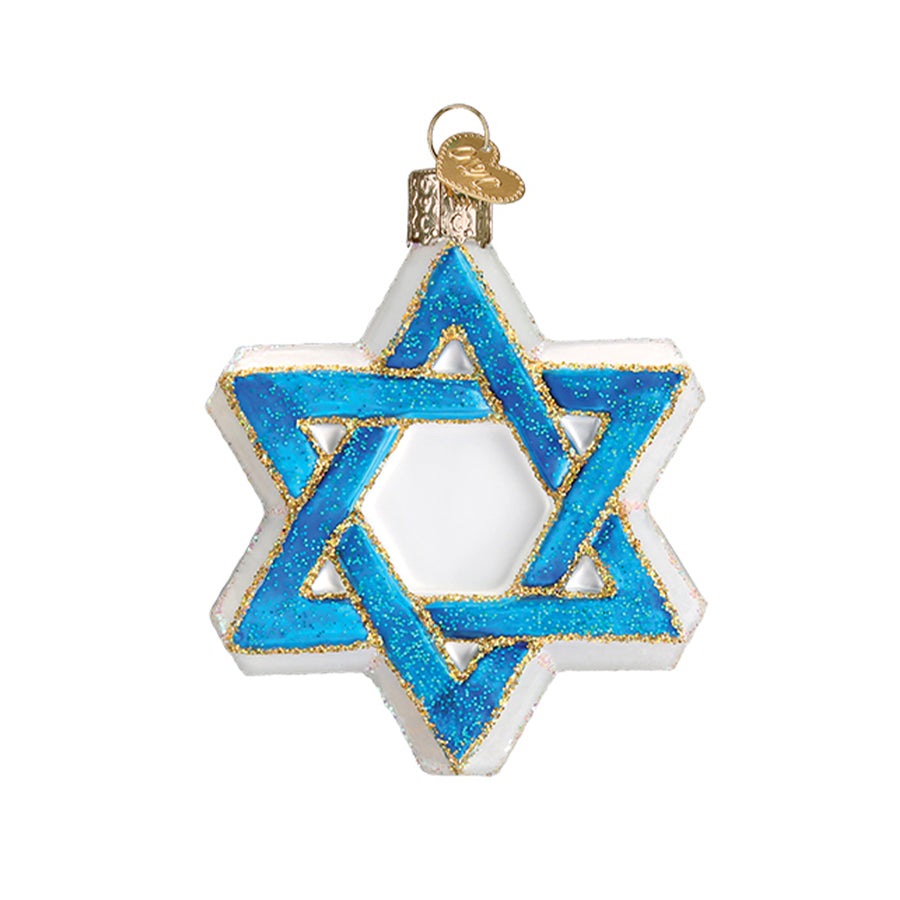 Glass Star of David Ornament
