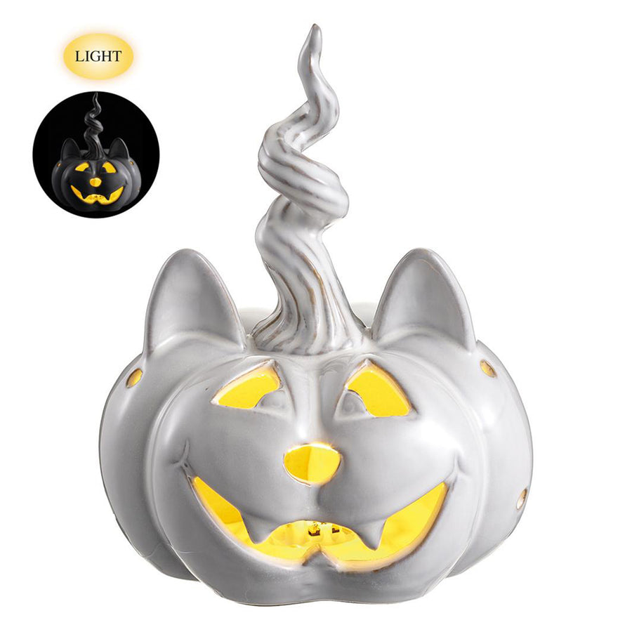 Light Up Cat Jack-O-Lantern