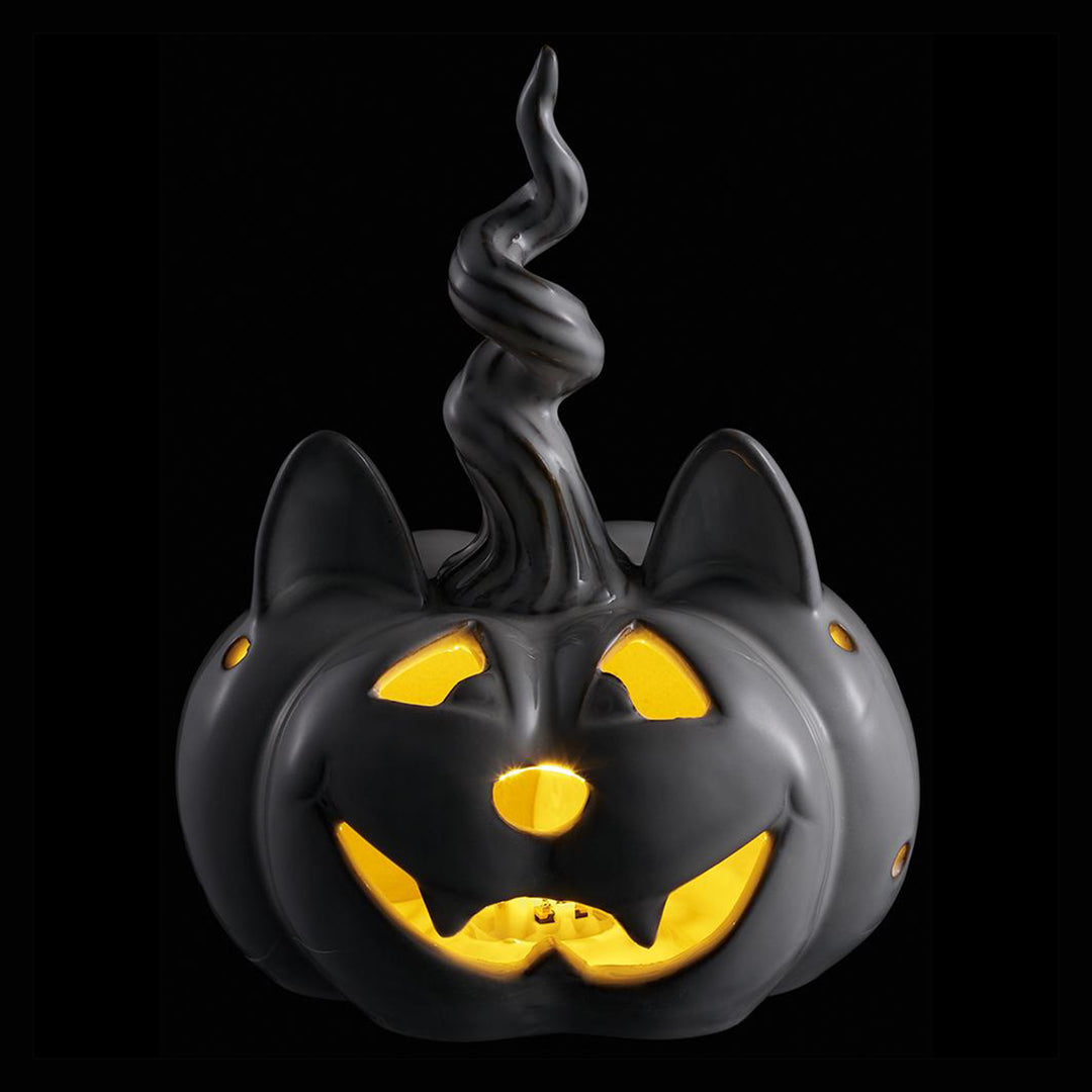 Light Up Cat Jack-O-Lantern