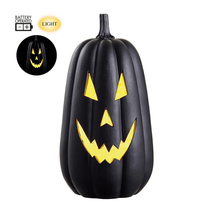 Light Up Black Jack-O-Lantern 17 Inches
