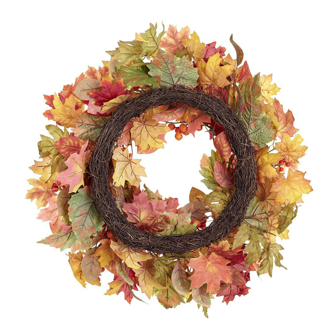 Berry Maple & Magnolia Leaf Wreath