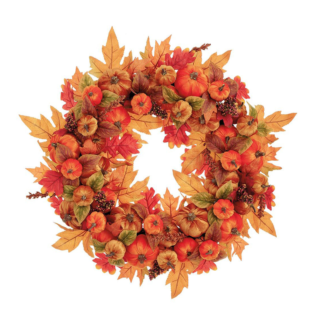 Velvet Pumpkin Wreath