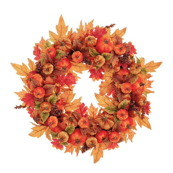 Velvet Pumpkin Wreath