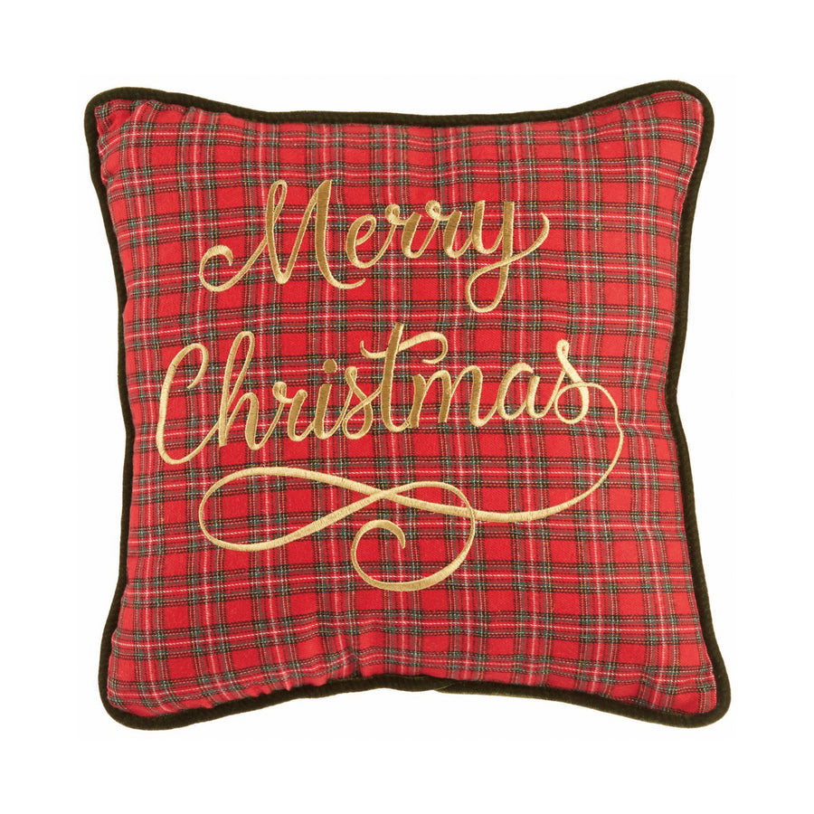 Plaid Merry Christmas Pillow