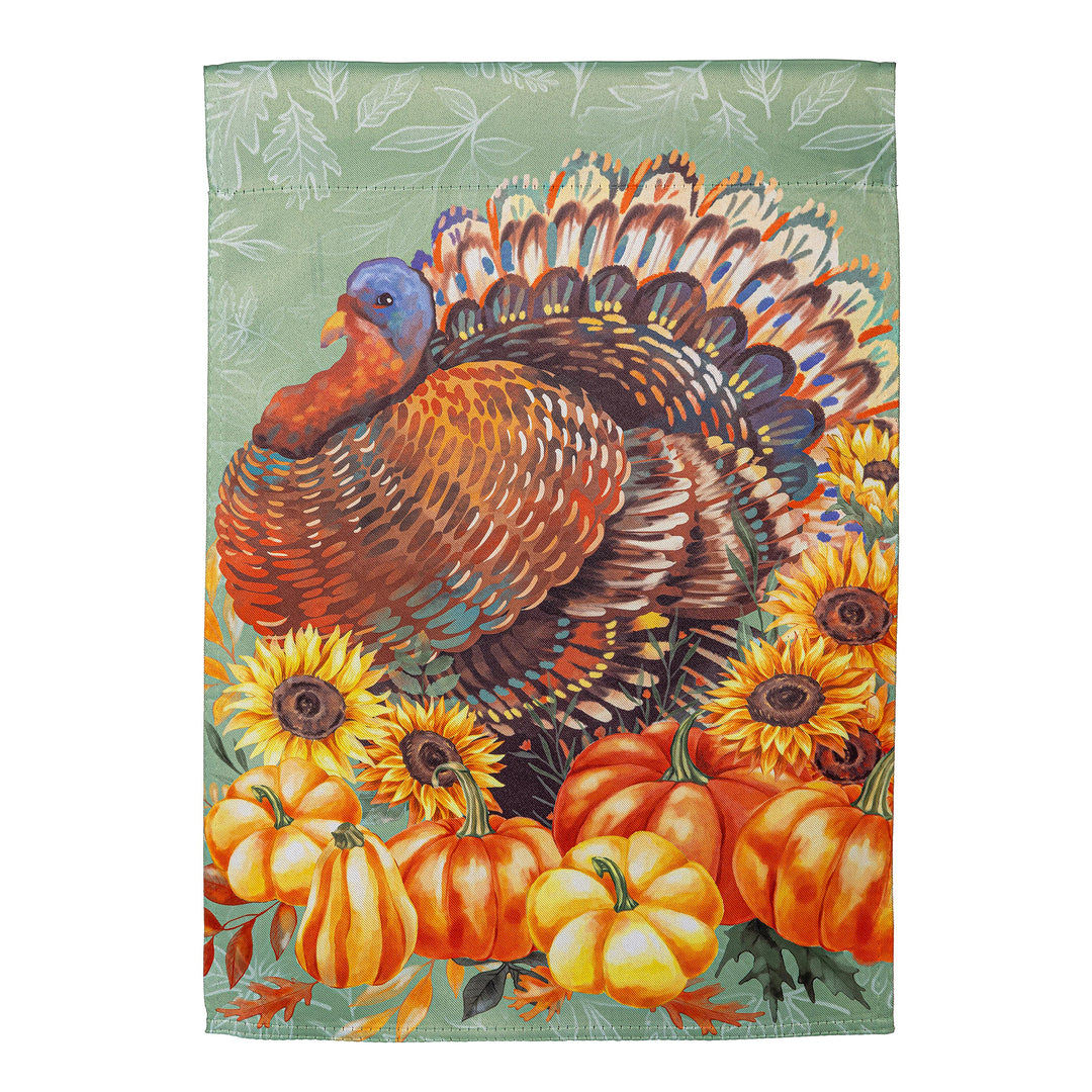 Grateful Gatherings Turkey Suede Garden Flag