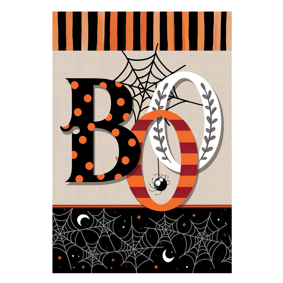 Polka Dots & Stripes Boo Suede Garden Flag