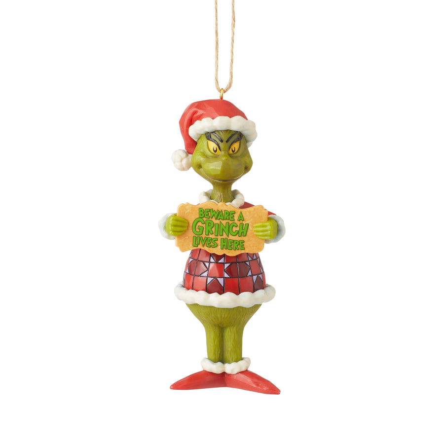 Grinch Beware a Grinch Lives Here Ornament