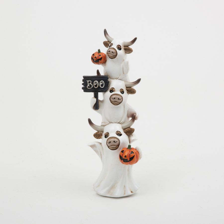 Halloween Highland Cow Ghost Stack