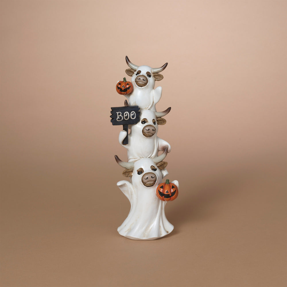 Halloween Highland Cow Ghost Stack