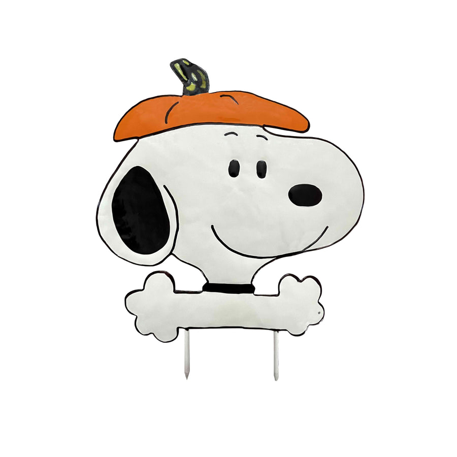 Peanuts Pumpkin Hat Snoopy Stake
