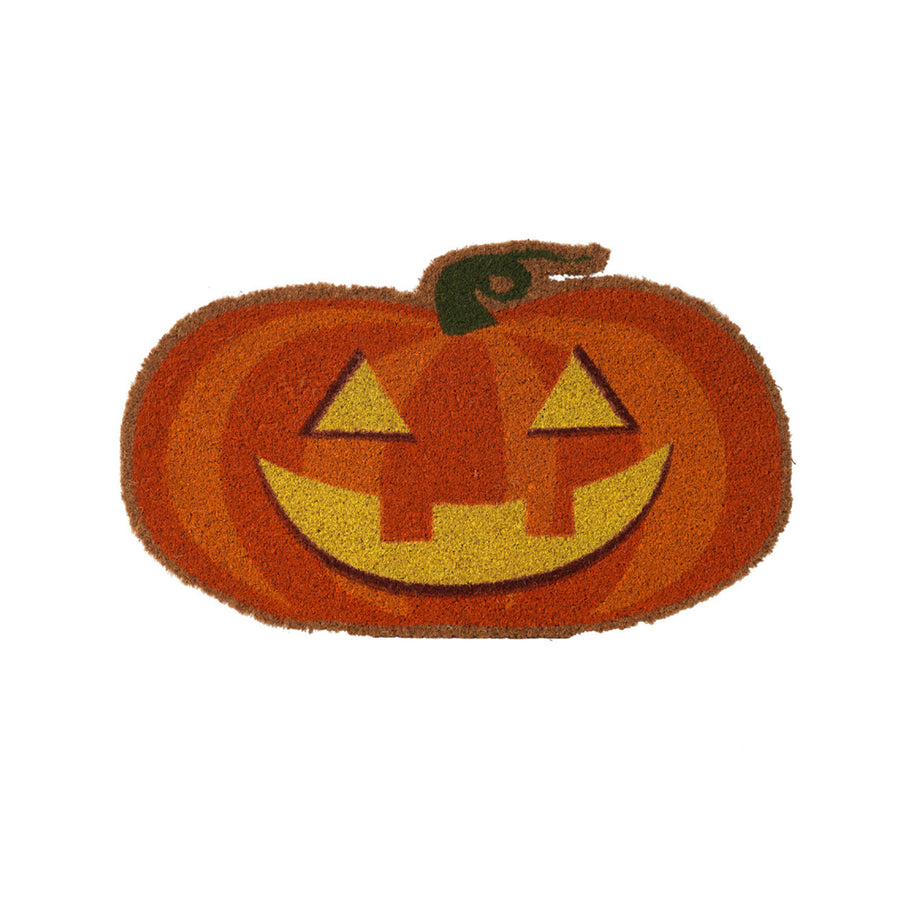 Vinyl Backed Coir Fall and Halloween Coir Doormat Jack-O-Lantern