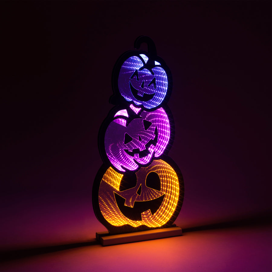 Infinity Lighted Halloween Stacked Pumpkins 24 Inches
