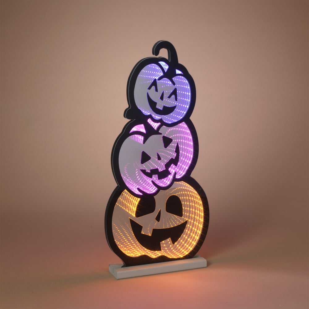 Infinity Lighted Halloween Stacked Pumpkins