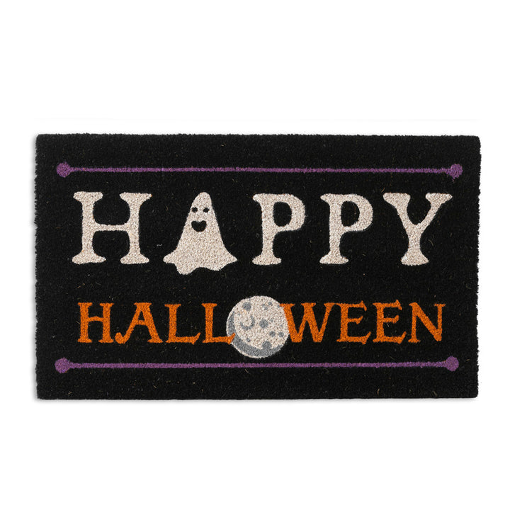 Vinyl Backed Halloween Coir Doormat Happy Halloween